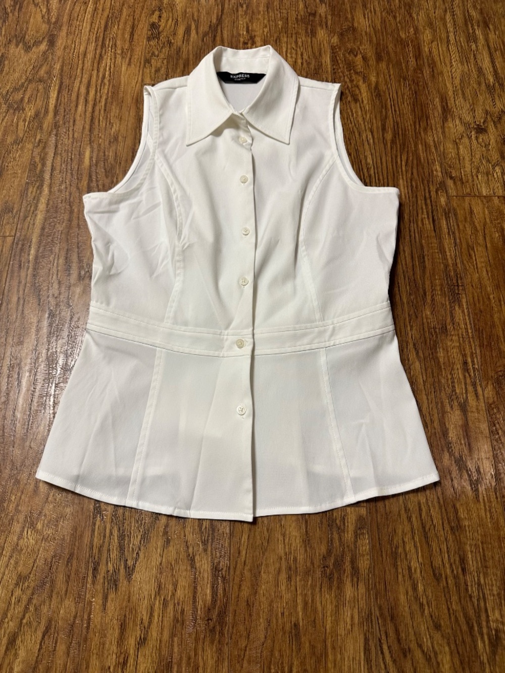 Express Sleeveless Button Down Peplum Top Size Small (3-4)